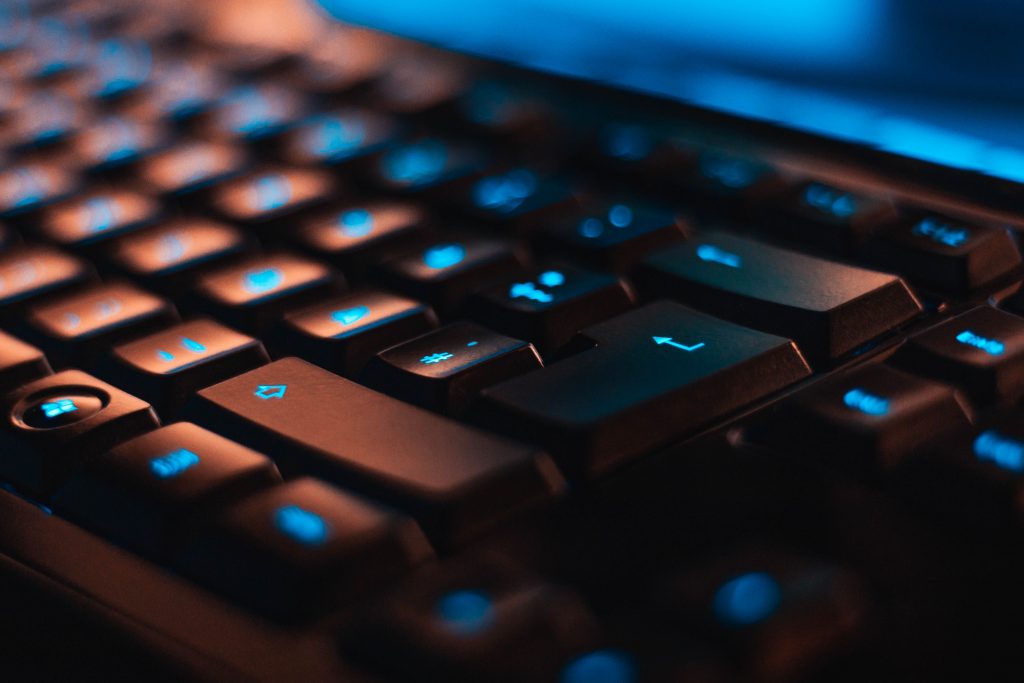 Close up of a computer keyboard.